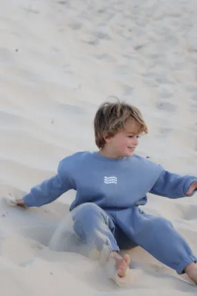 Mini Waves Crew Jumper (Steel Blue)