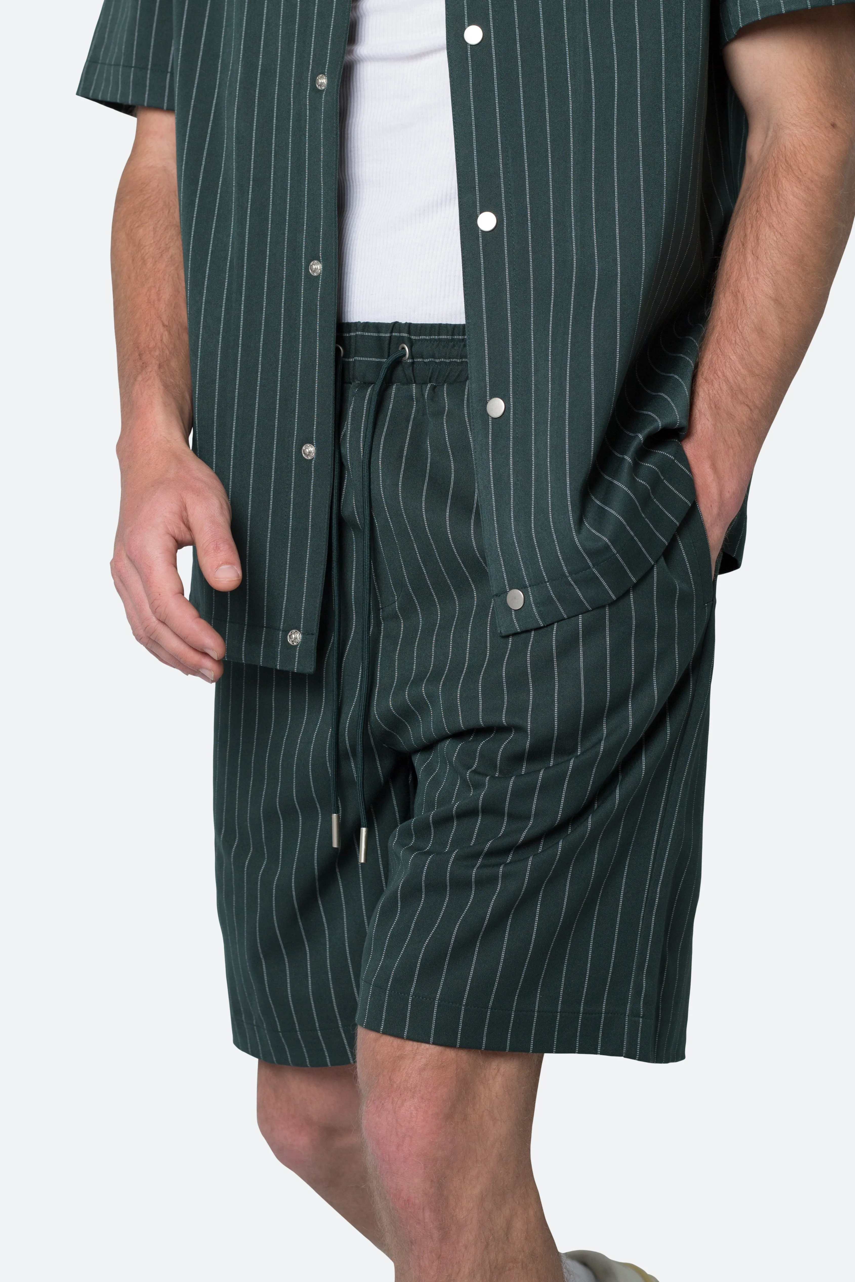 Pinstripe Shorts - Green