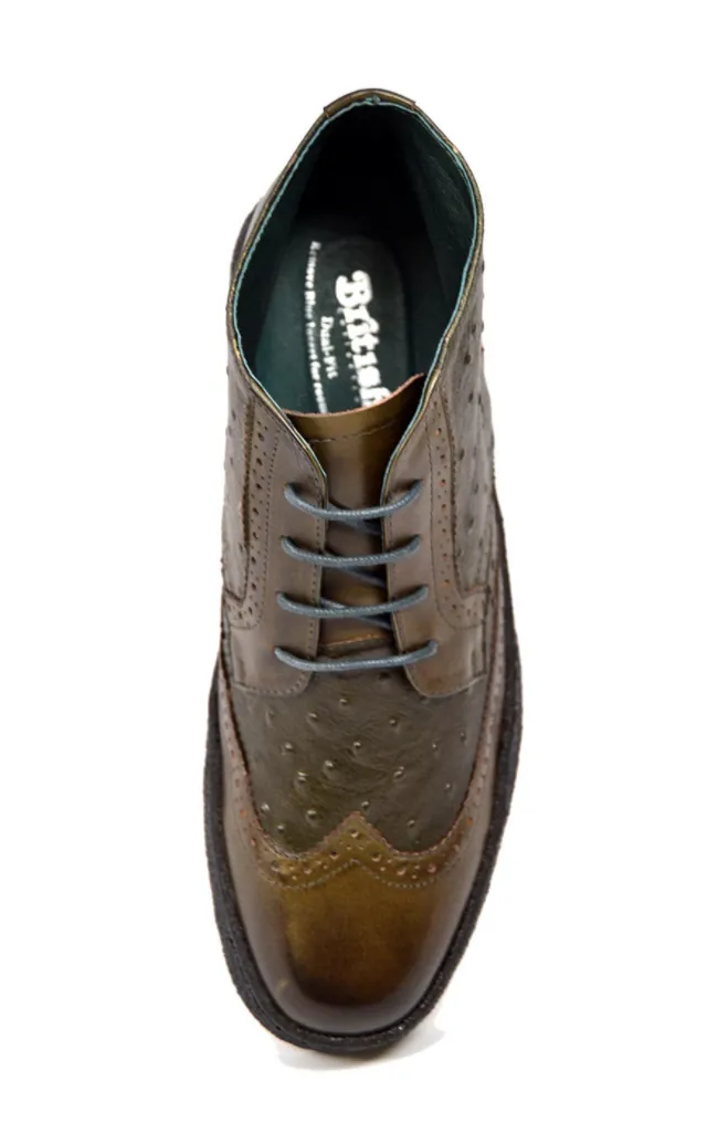 Playboy Ostrich & Wingtip Leather Shoes by The British Collection