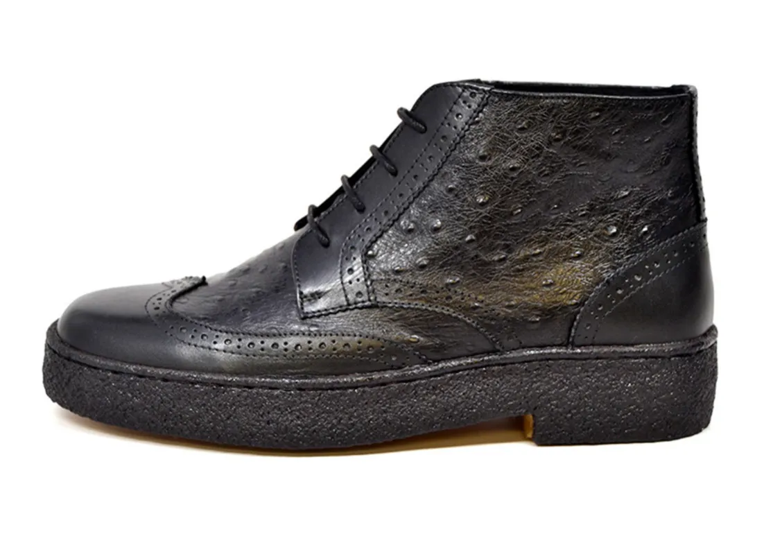 Playboy Ostrich & Wingtip Leather Shoes by The British Collection