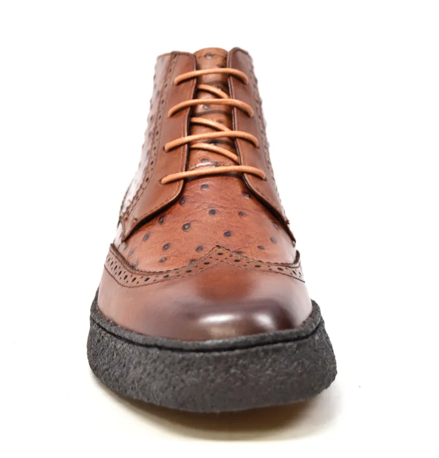 Playboy Ostrich & Wingtip Leather Shoes by The British Collection