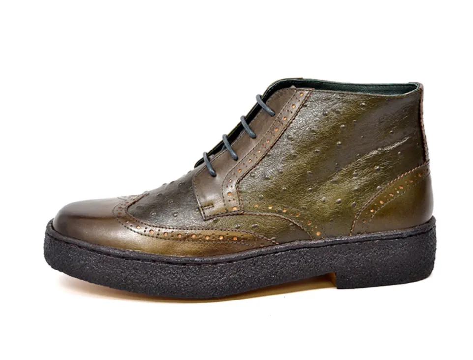 Playboy Ostrich & Wingtip Leather Shoes by The British Collection