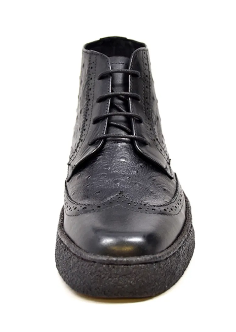 Playboy Ostrich & Wingtip Leather Shoes by The British Collection