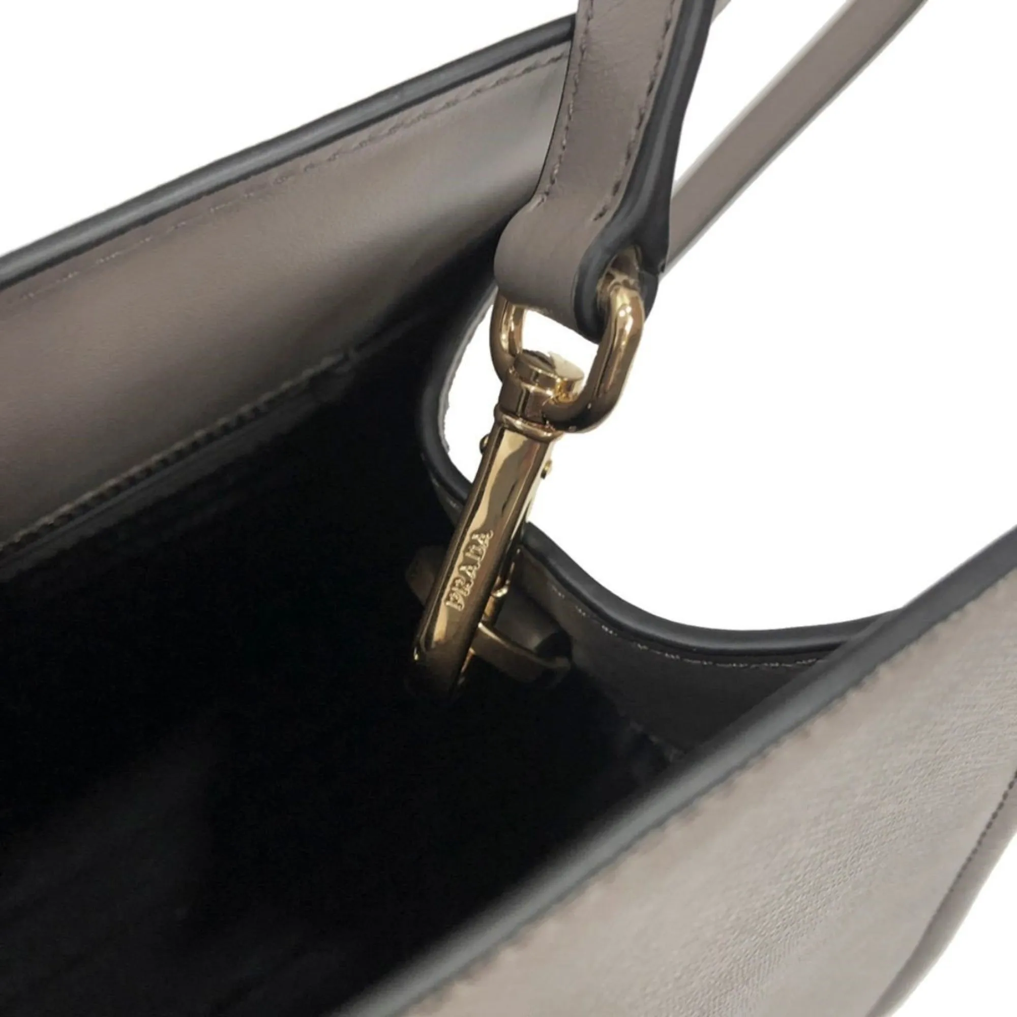 Prada Argilla Gray Saffiano Lux Leather Large Satchel Handbag