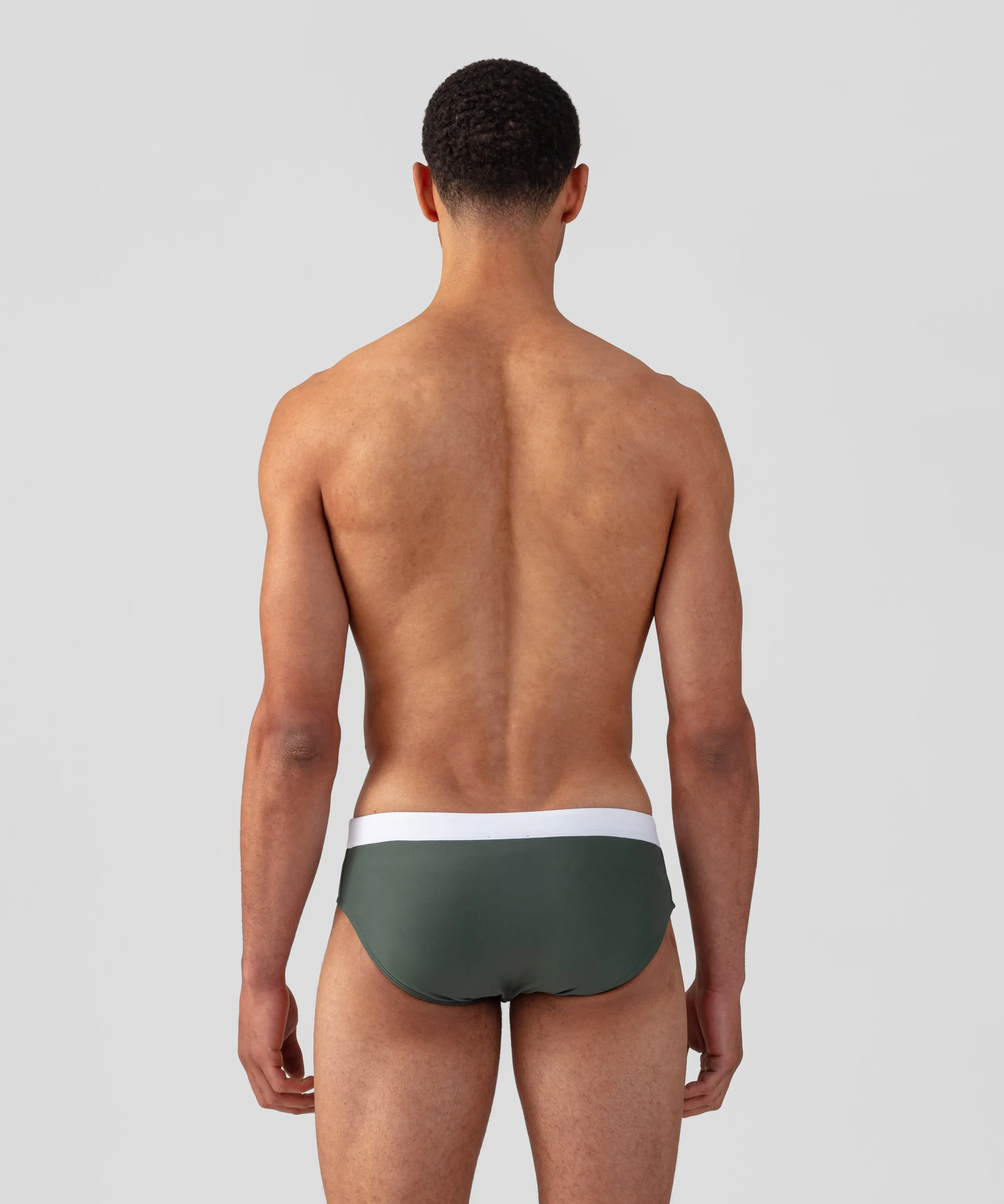 RD Swim Briefs w. White Waistband: Army Green