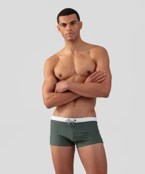 RD Swim Trunks w. White Waistband: Army Green