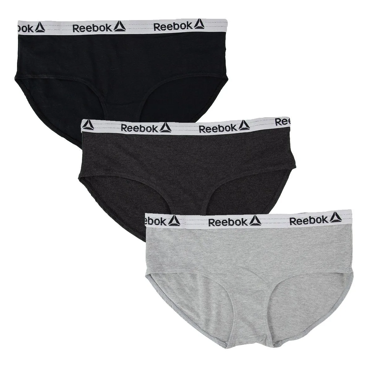 Reebok Women's Cotton Stretch Hipster Panties 3-Pack