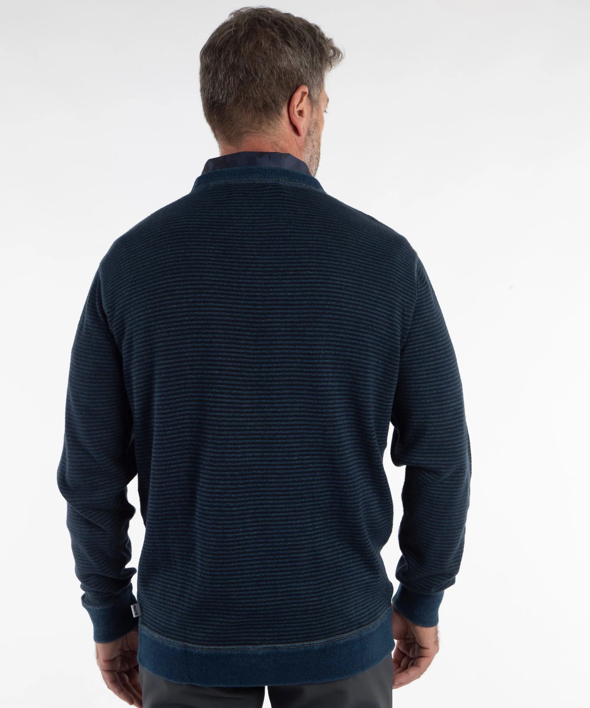 Rule 18 Denim Stripe Crew Sweater