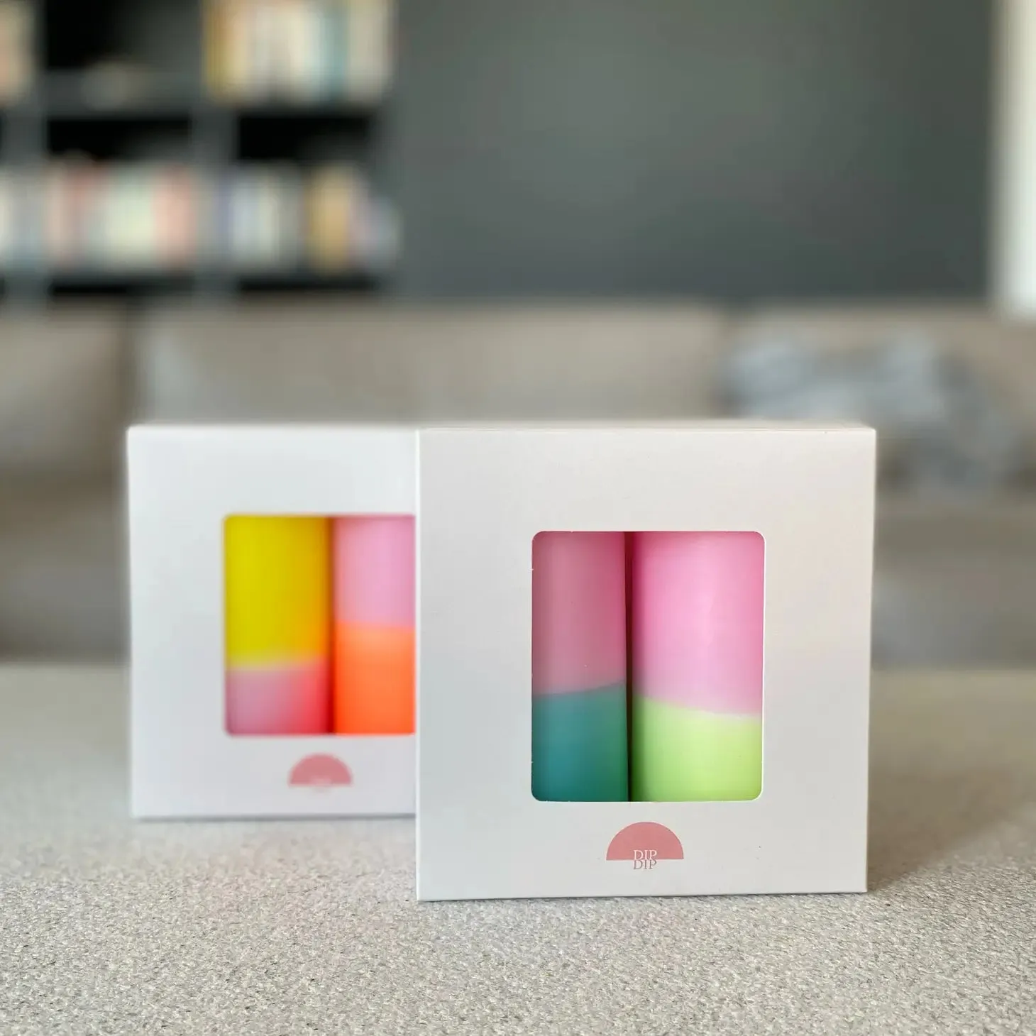 Set Of 2 Dip Dye Candles