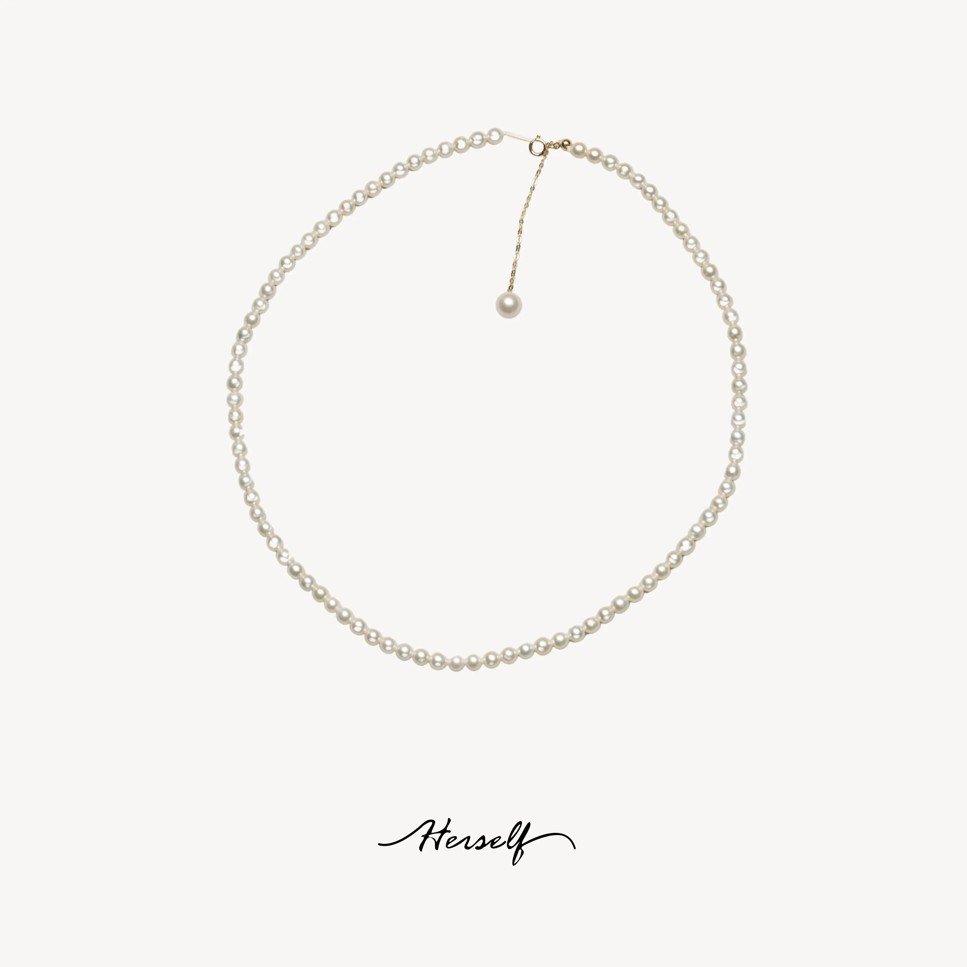 Small Round Pearls 18K Gold Necklace