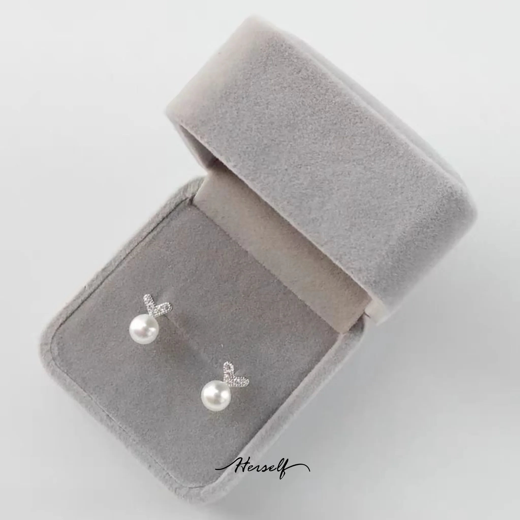 Sterling Silver Heart-Shaped Akoya Pearl Earrings