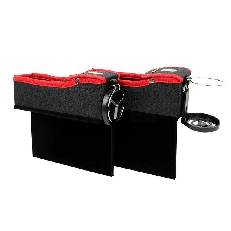 TAPTES Car Seat Slit Gap Storage Box with Foldable Cup Holder for Model S