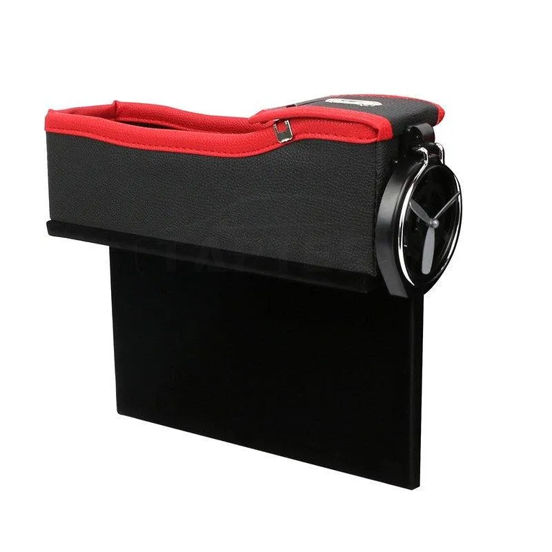 TAPTES Car Seat Slit Gap Storage Box with Foldable Cup Holder for Model S