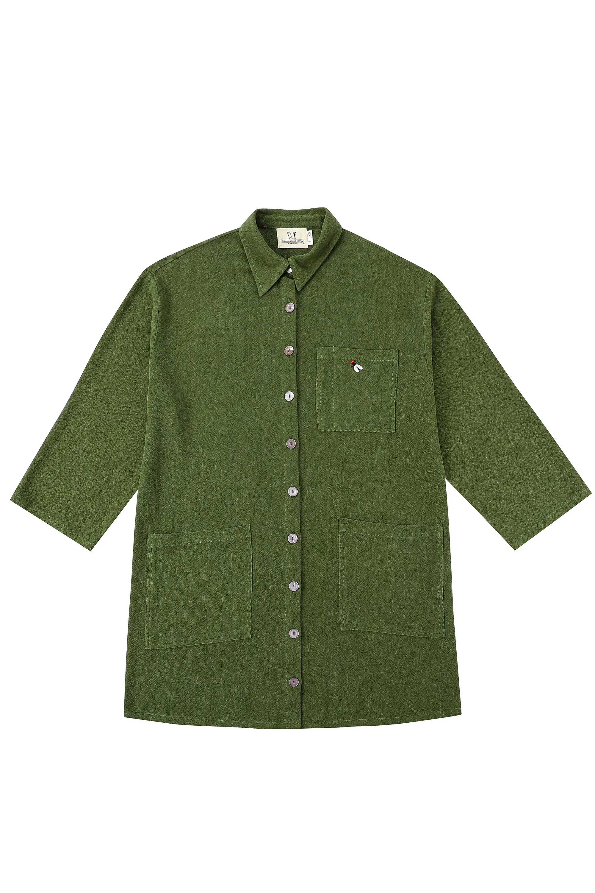 Unisex Beach Linen Jacket Moss