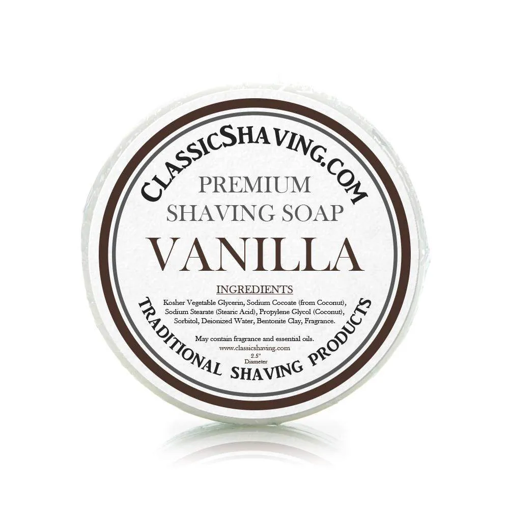 Vanilla Scent - Classic Shaving Mug Soap - 2.5" Regular Size