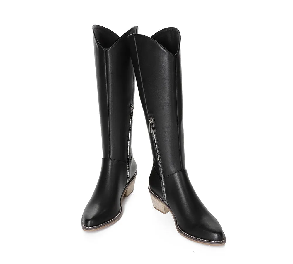 Women Leather Boots Knee-High Fashion Boots Catalina