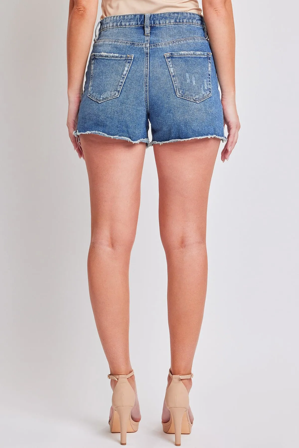 Women's Mom Fit  Shorts-Distressed